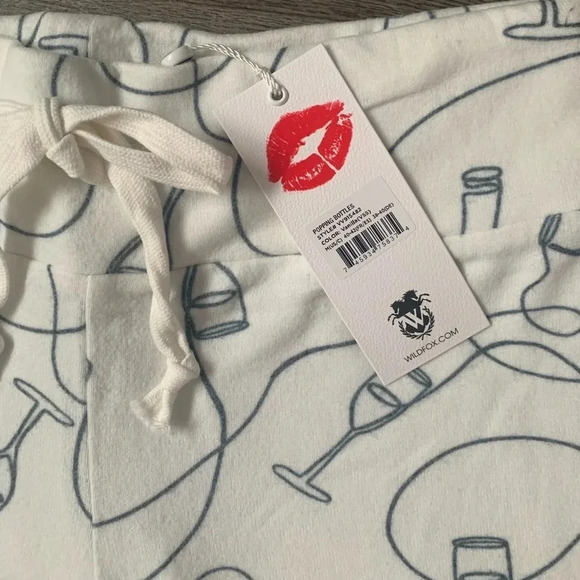 Wildfox Popping Bottles Flared Lounge Sweatpants - Size M - Vanilla - NWT - Picture 7 of 13